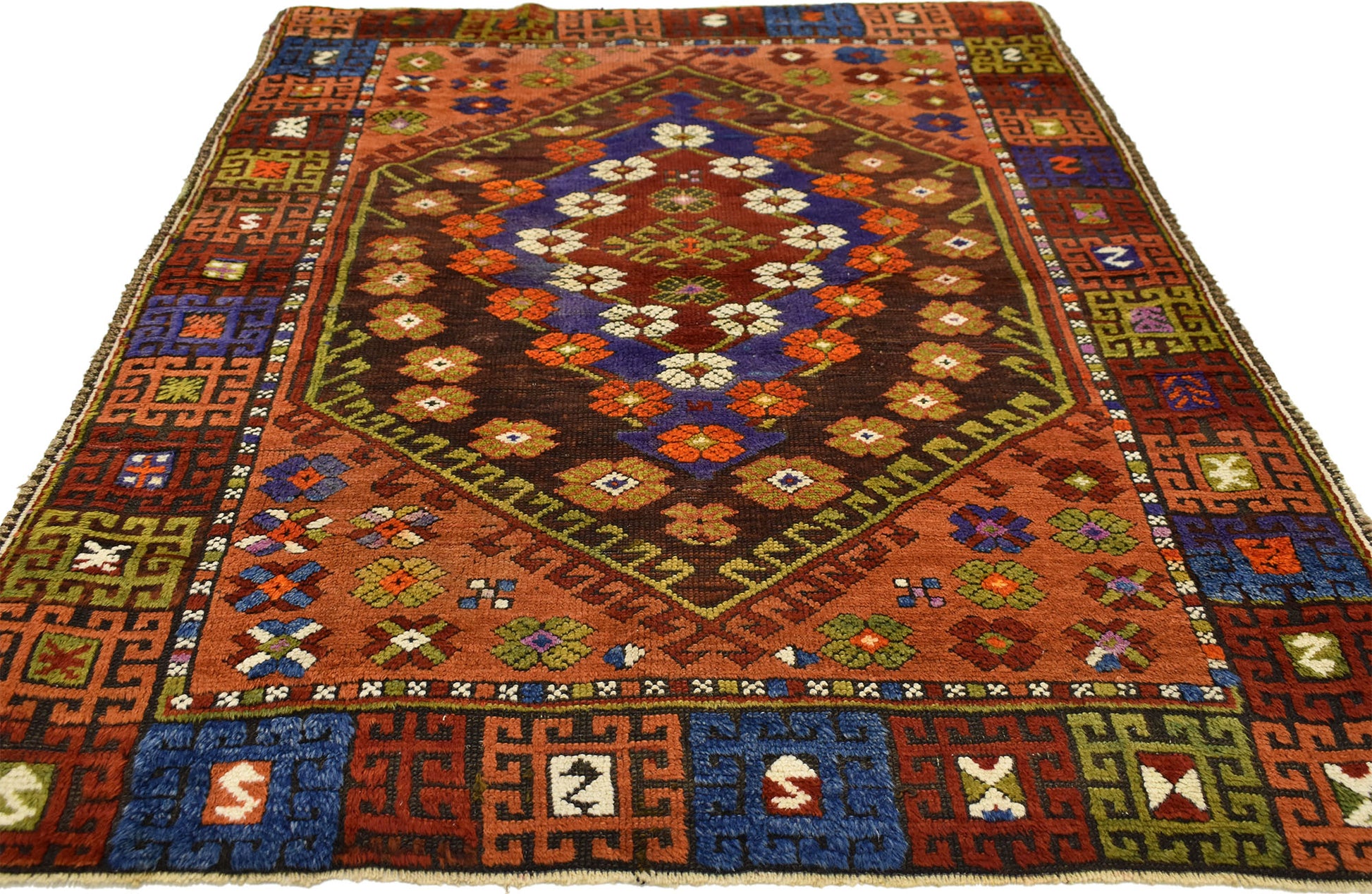 4 x 5 Vintage Turkish Oushak Rug 51733