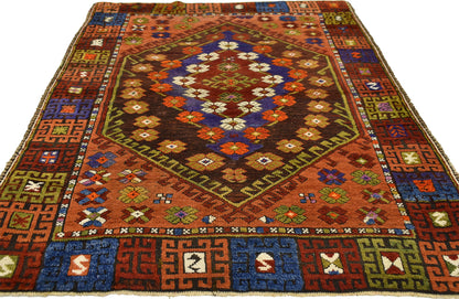 4 x 5 Vintage Turkish Oushak Rug 51733