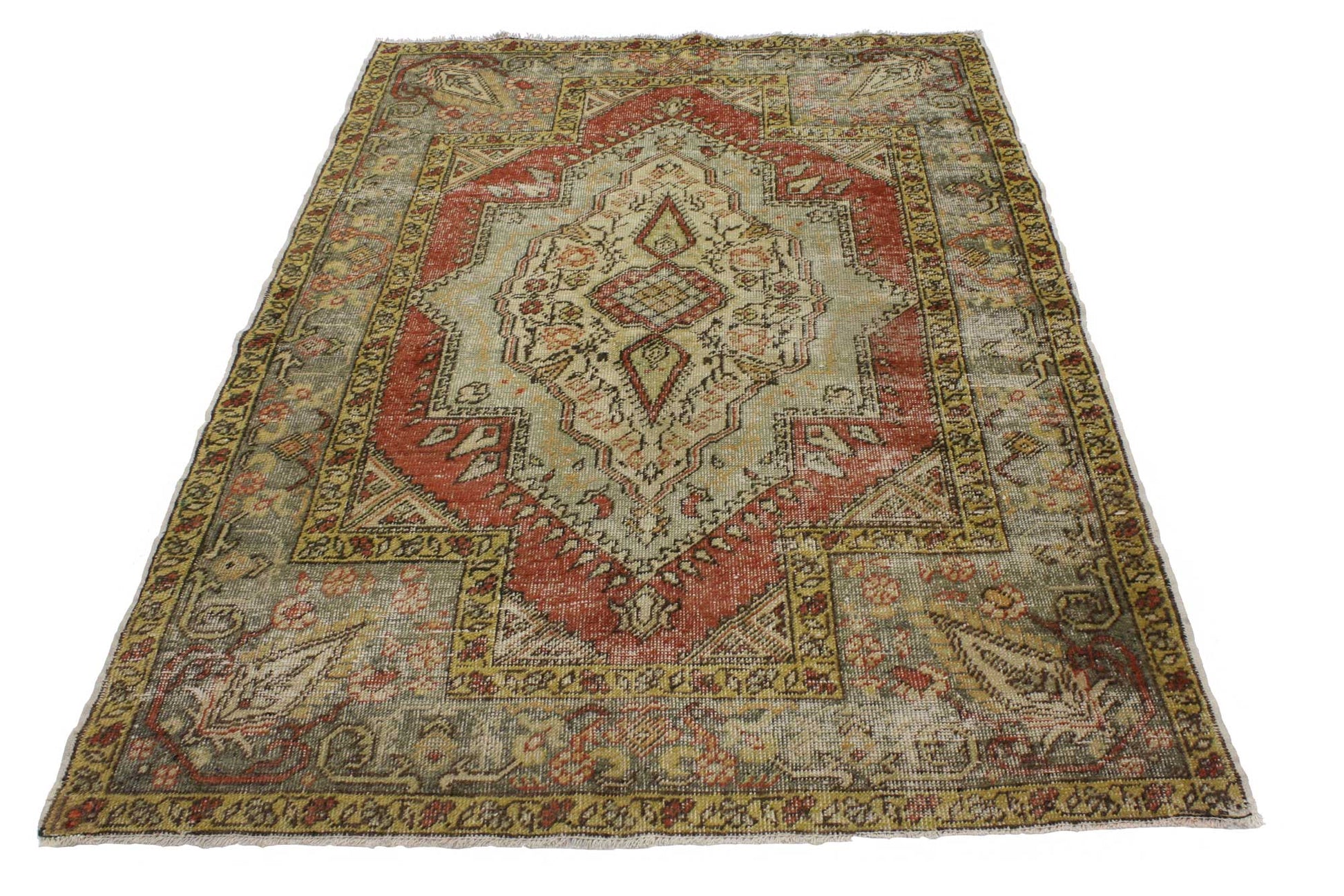 4 x 6 Vintage Turkish Oushak Rug 51738