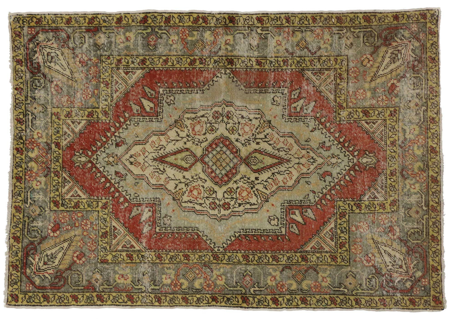 4 x 6 Vintage Turkish Oushak Rug 51738