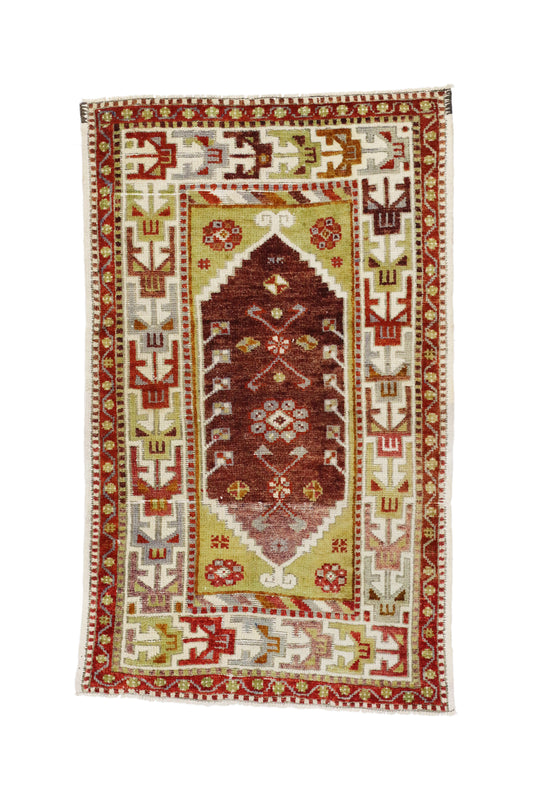 3 x 4 Vintage Turkish Oushak Rug 51744