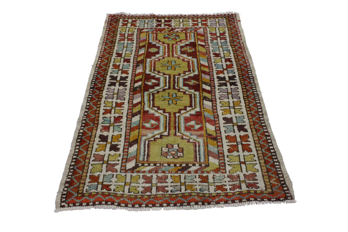 3 x 4 Vintage Turkish Oushak Rug 51747