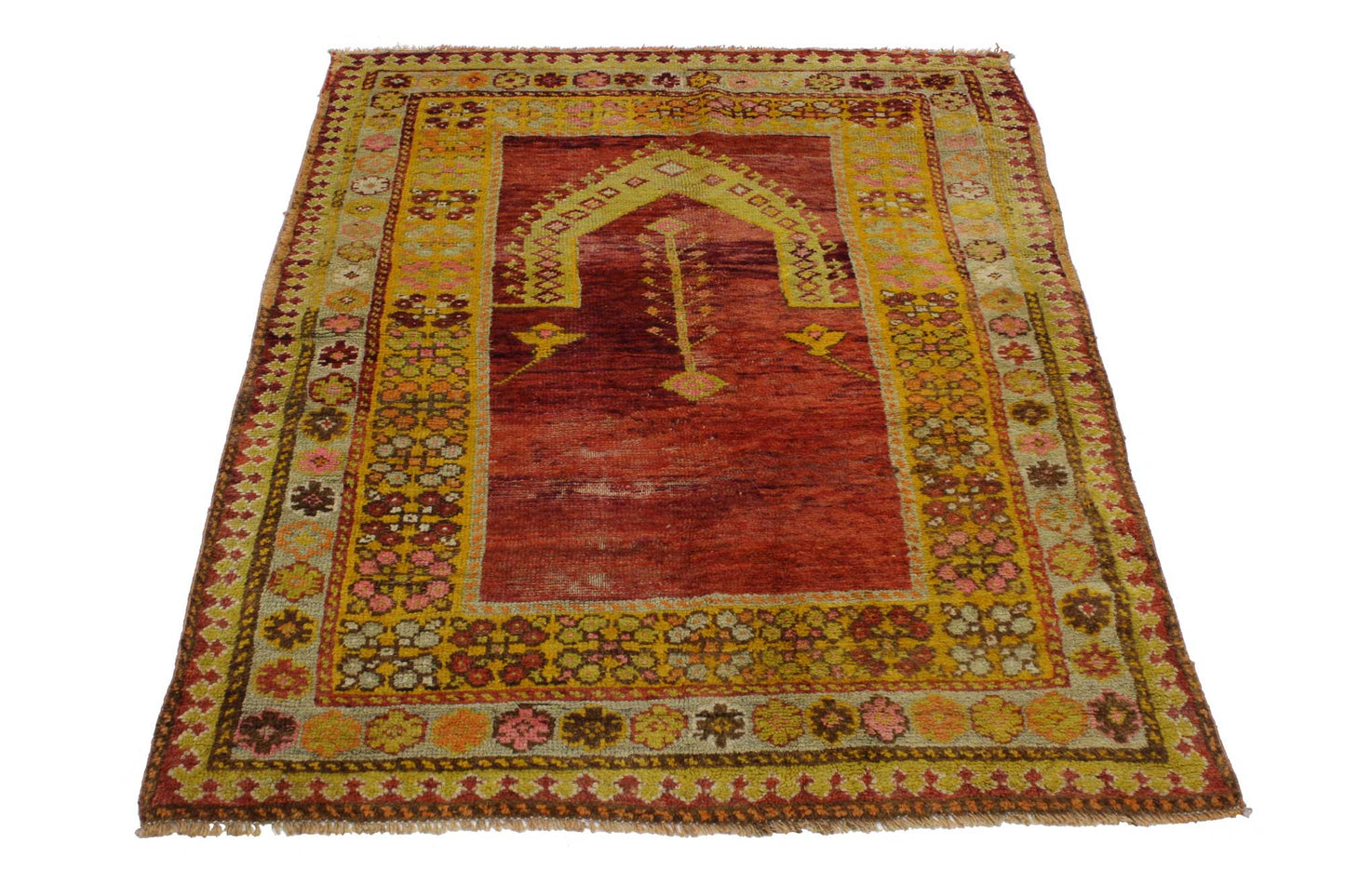 3 x 5 Vintage Turkish Oushak Prayer Rug 51748