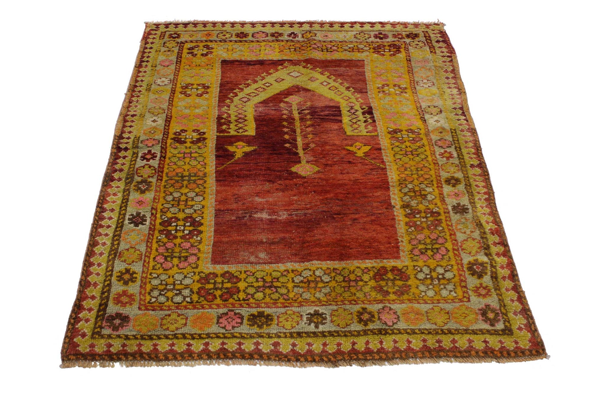3 x 5 Vintage Turkish Oushak Prayer Rug 51748