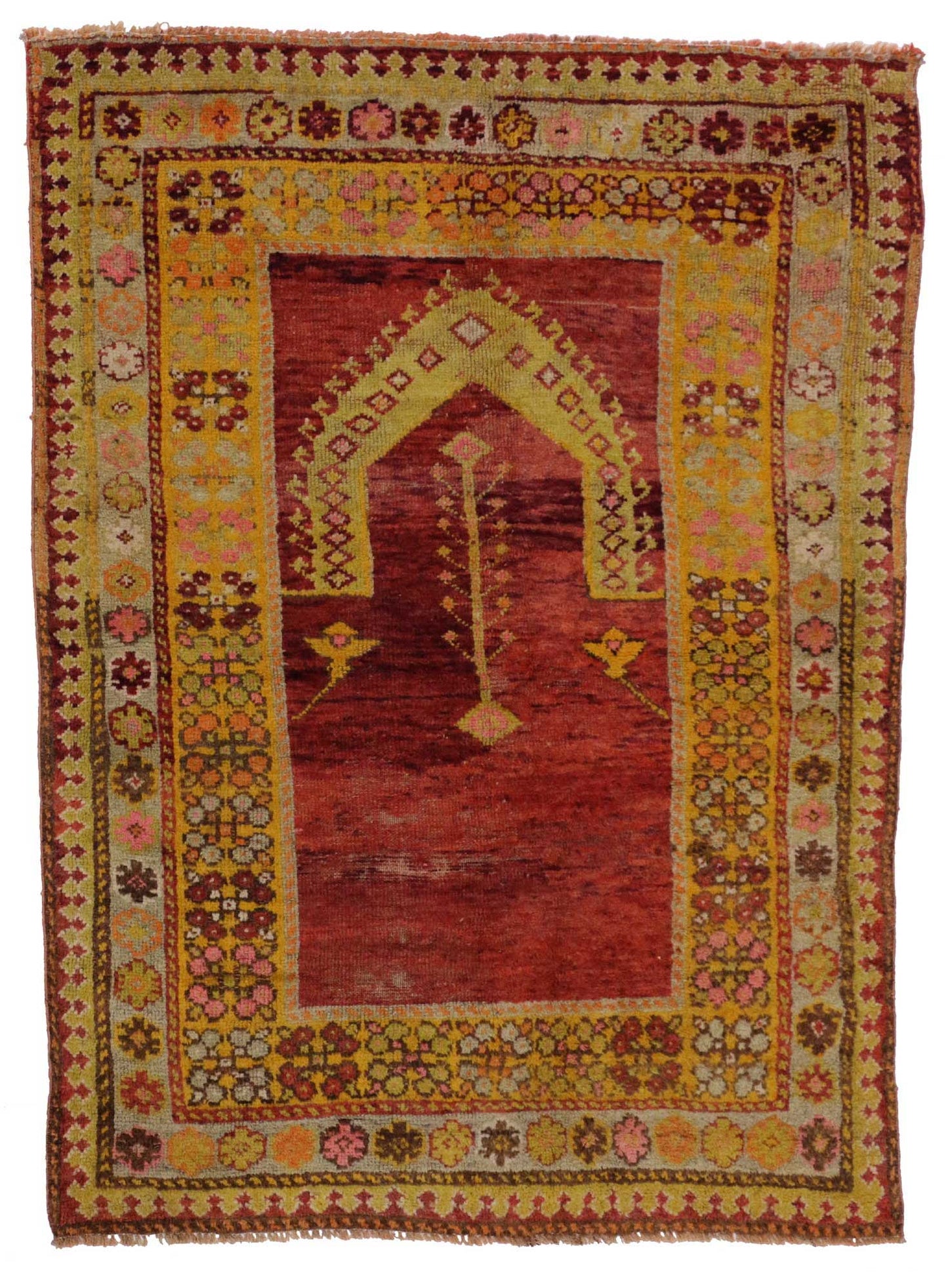3 x 5 Vintage Turkish Oushak Prayer Rug 51748