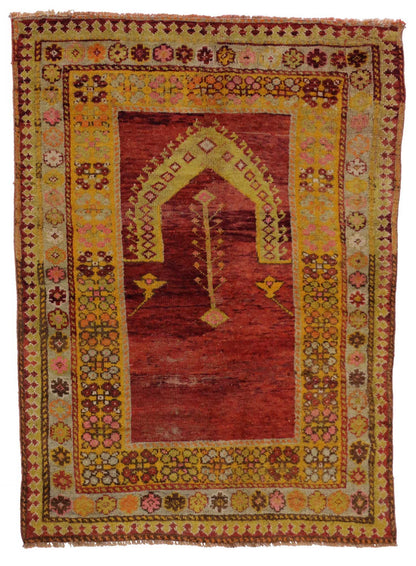 3 x 5 Vintage Turkish Oushak Prayer Rug 51748
