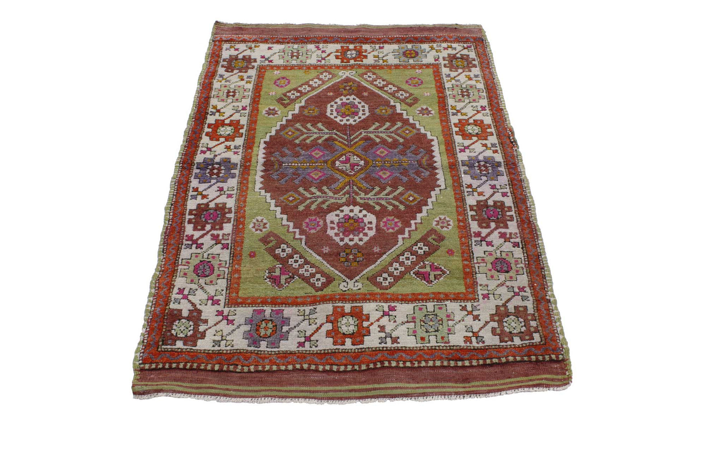3 x 4 Vintage Turkish Oushak Rug 51754