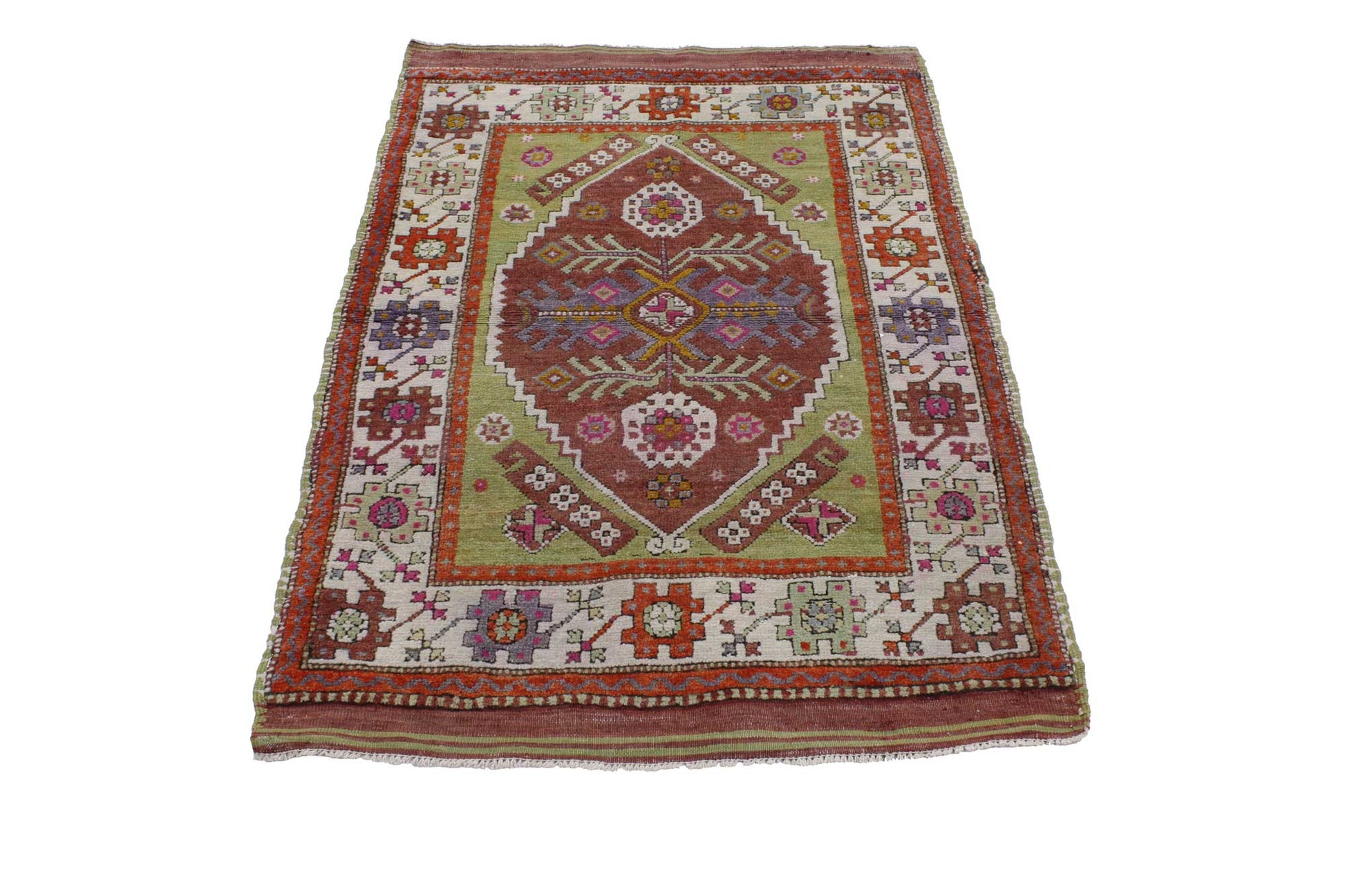 3 x 4 Vintage Turkish Oushak Rug 51754