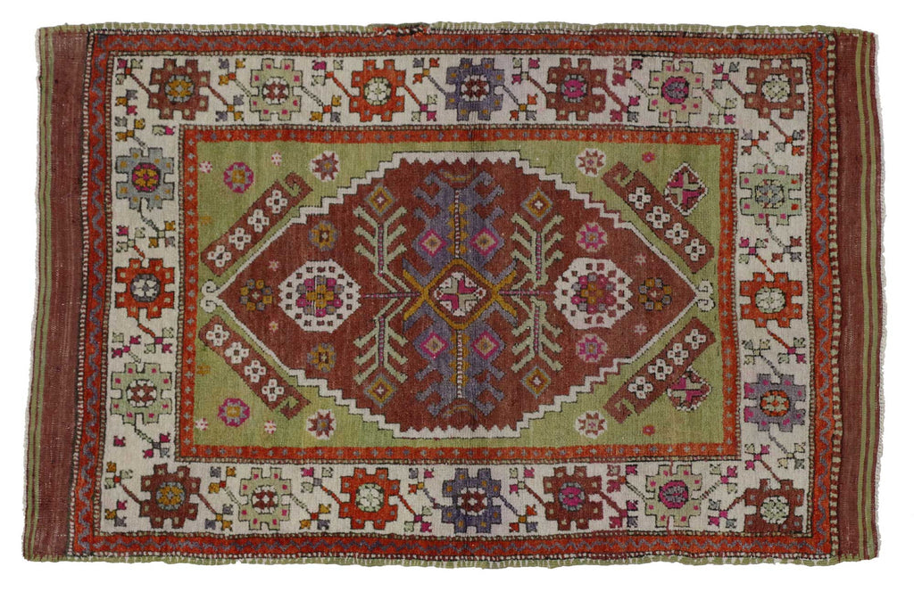 3 x 4 Vintage Turkish Oushak Rug 51754