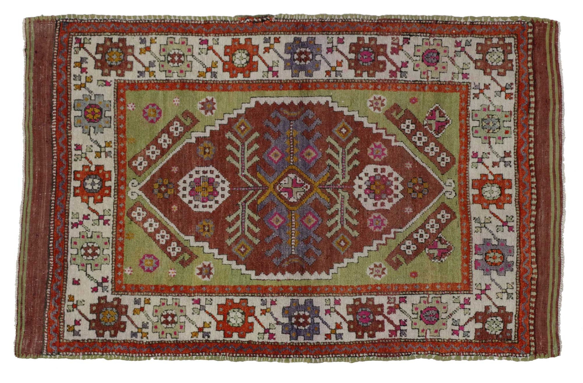 3 x 4 Vintage Turkish Oushak Rug 51754