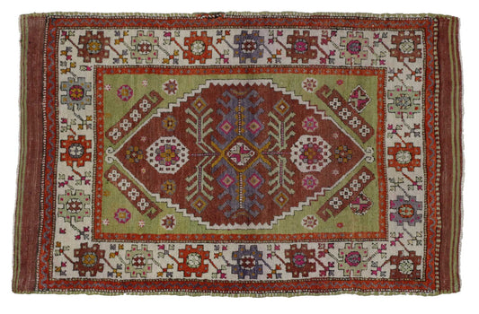 3 x 4 Vintage Turkish Oushak Rug 51754