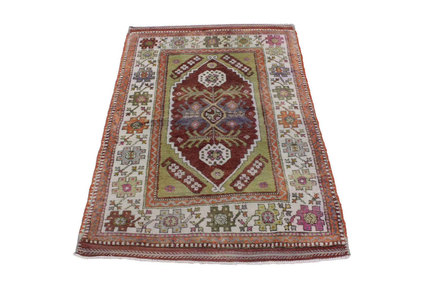 3 x 4 Vintage Turkish Oushak Rug 51755