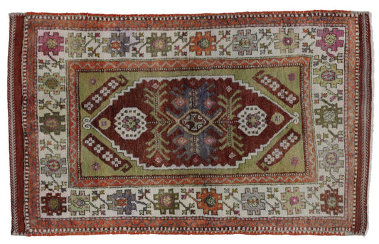3 x 4 Vintage Turkish Oushak Rug 51755