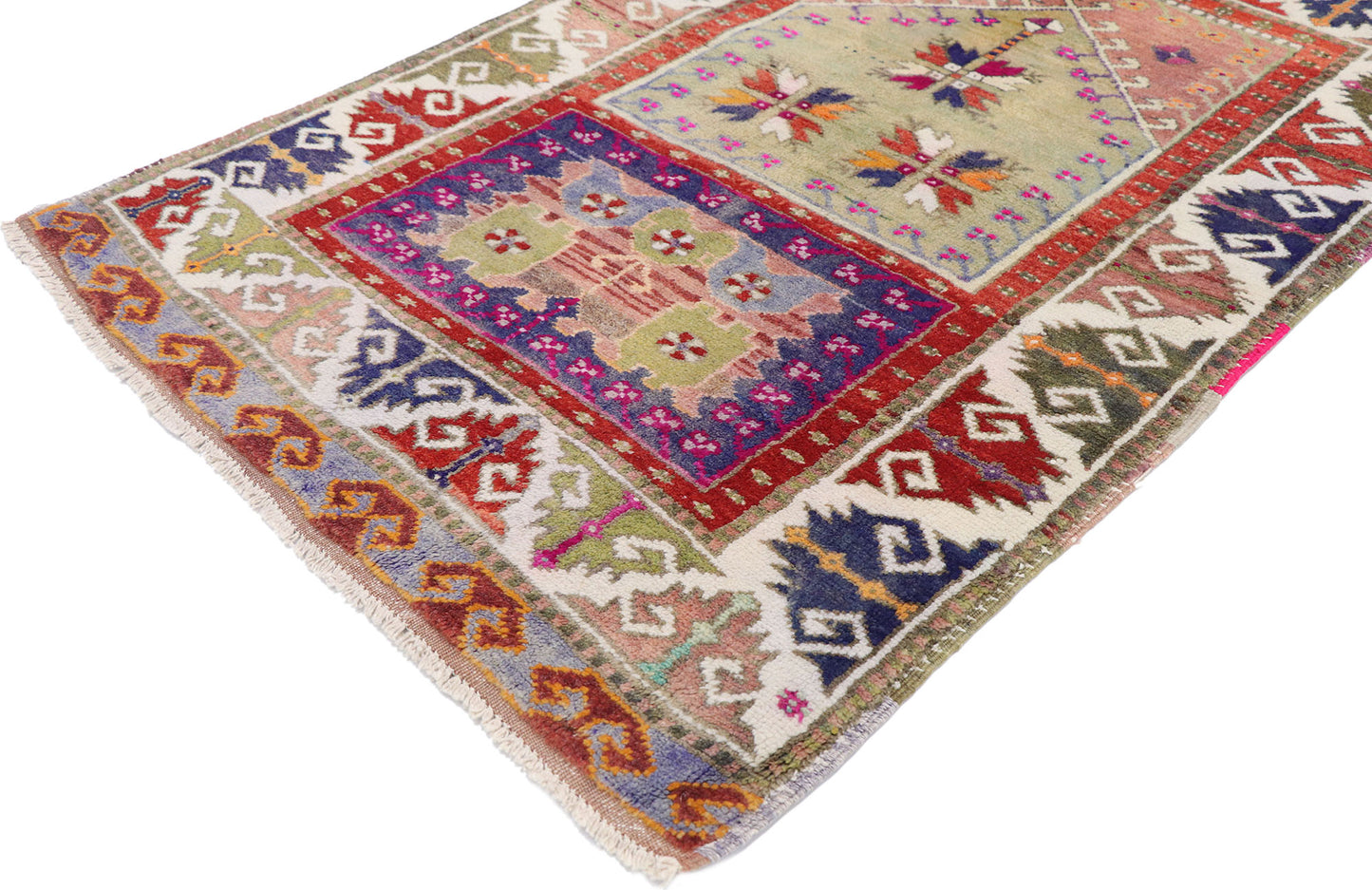 3 x 4 Vintage Turkish Oushak Prayer Rug 51763