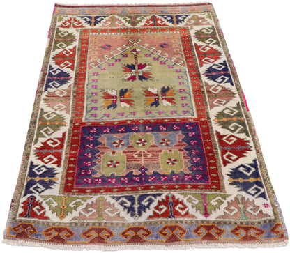 3 x 4 Vintage Turkish Oushak Prayer Rug 51763
