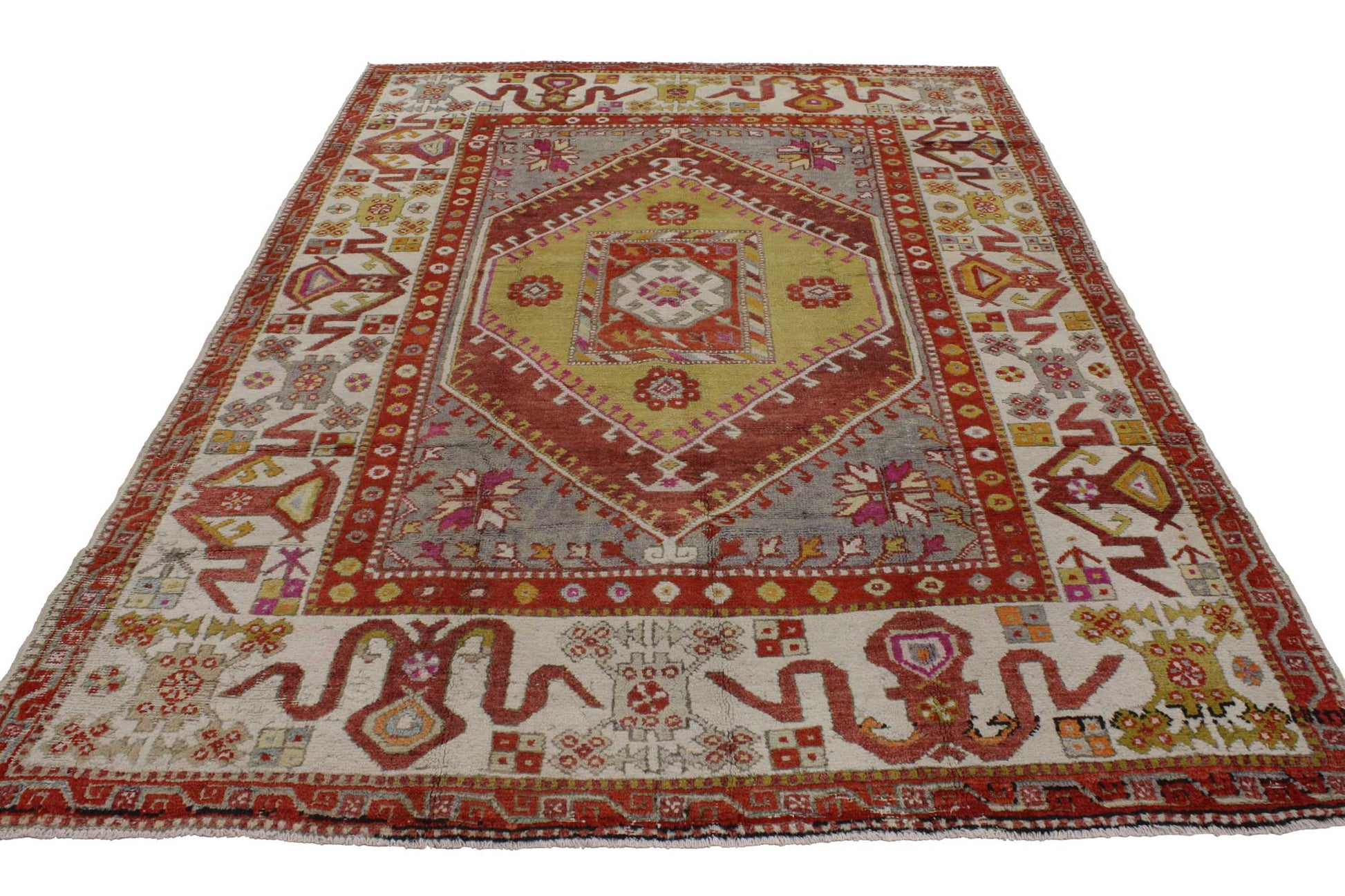 6 x 9 Vintage Turkish Oushak Rug 51783