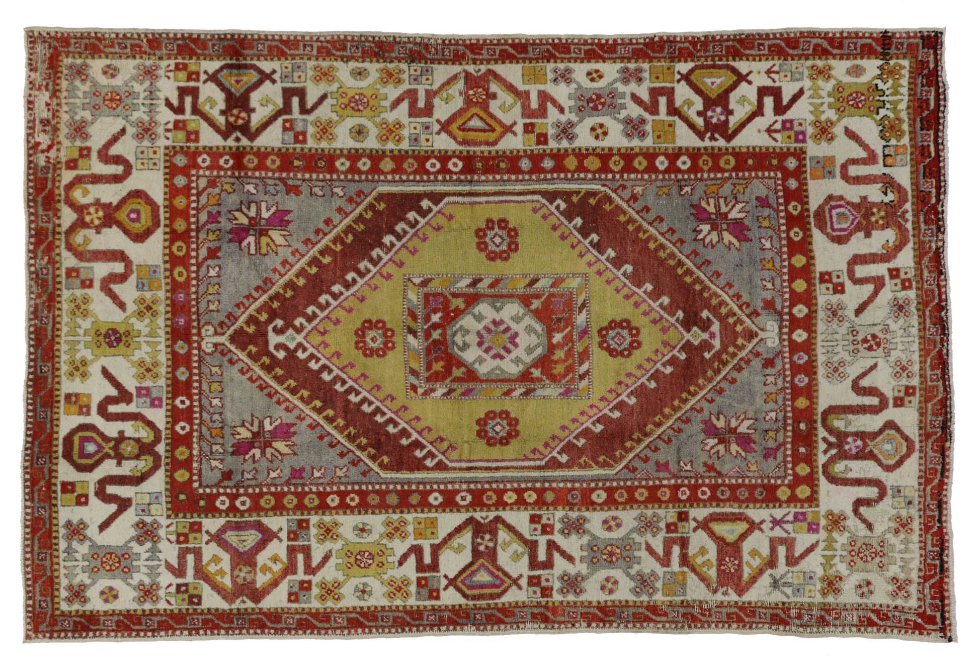6 x 9 Vintage Turkish Oushak Rug 51783