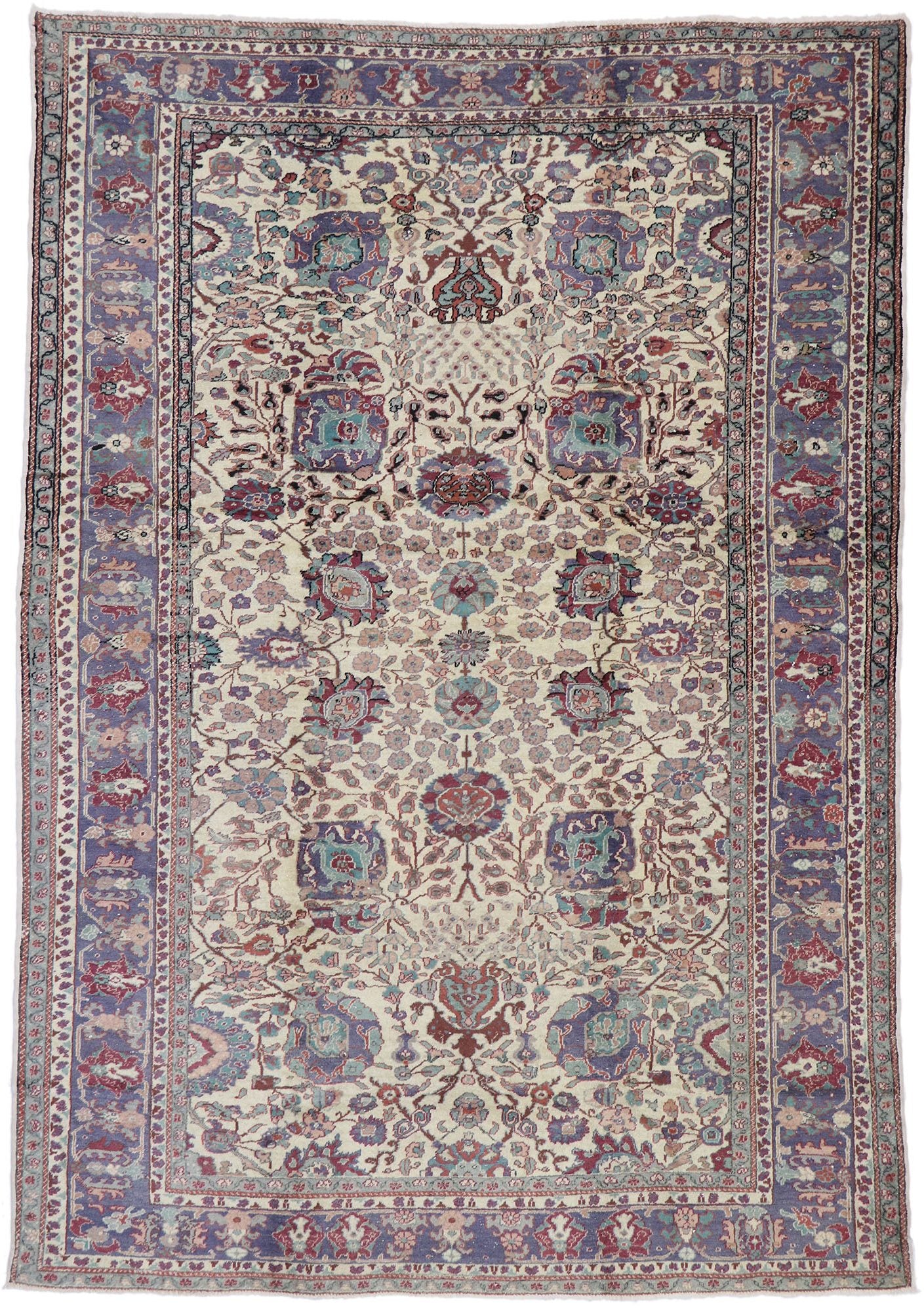 7 x 9 Vintage Turkish Oushak Rug 51788