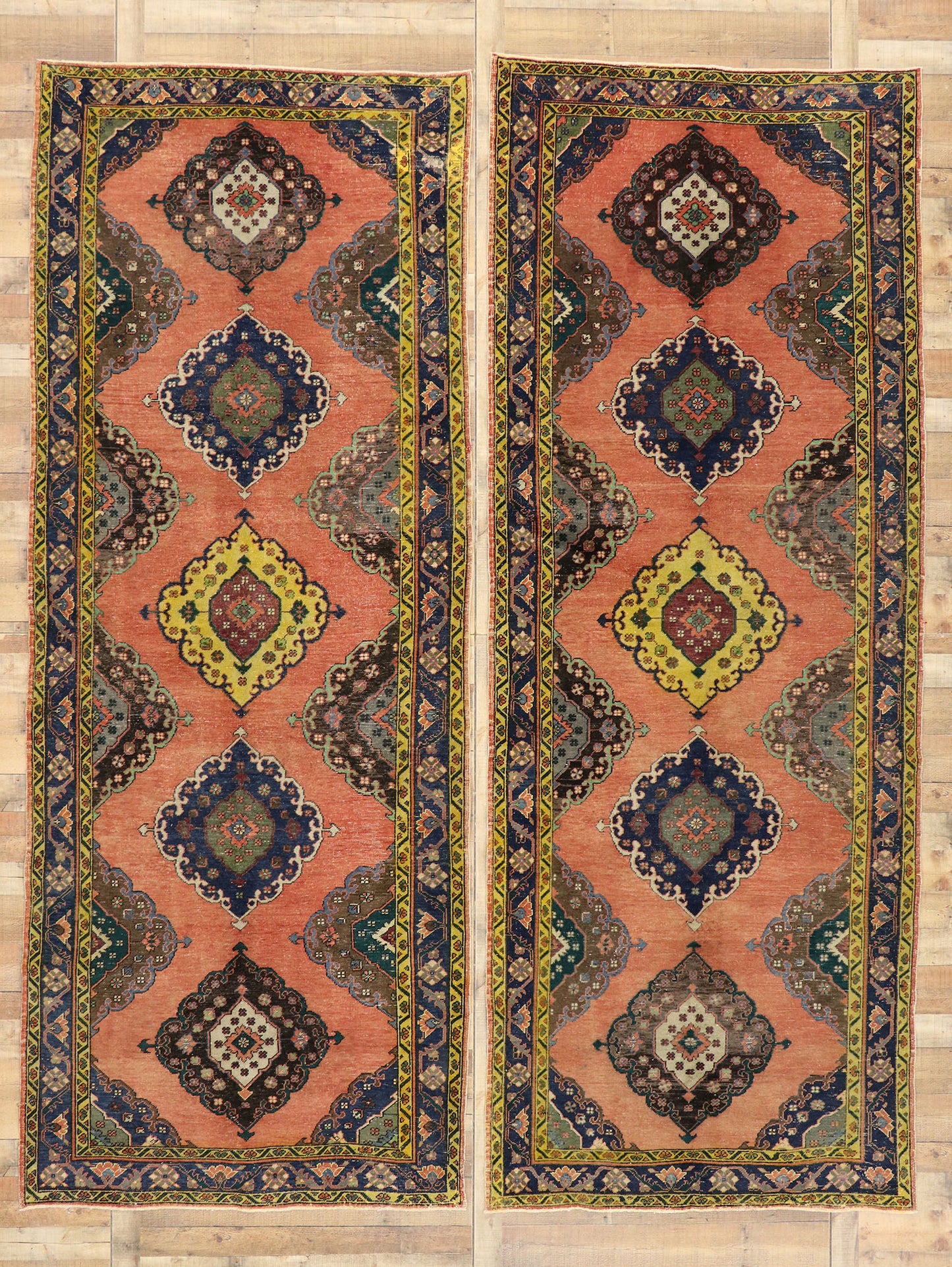 5 x 13 Vintage Turkish Oushak Rug 51790
