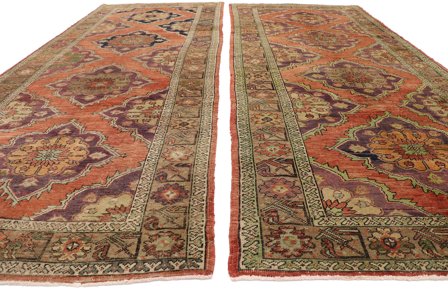 5 x 12 Vintage Turkish Oushak Rug 51792