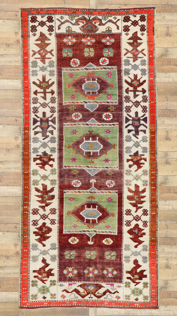 5 x 11 Vintage Turkish Oushak Rug 51798