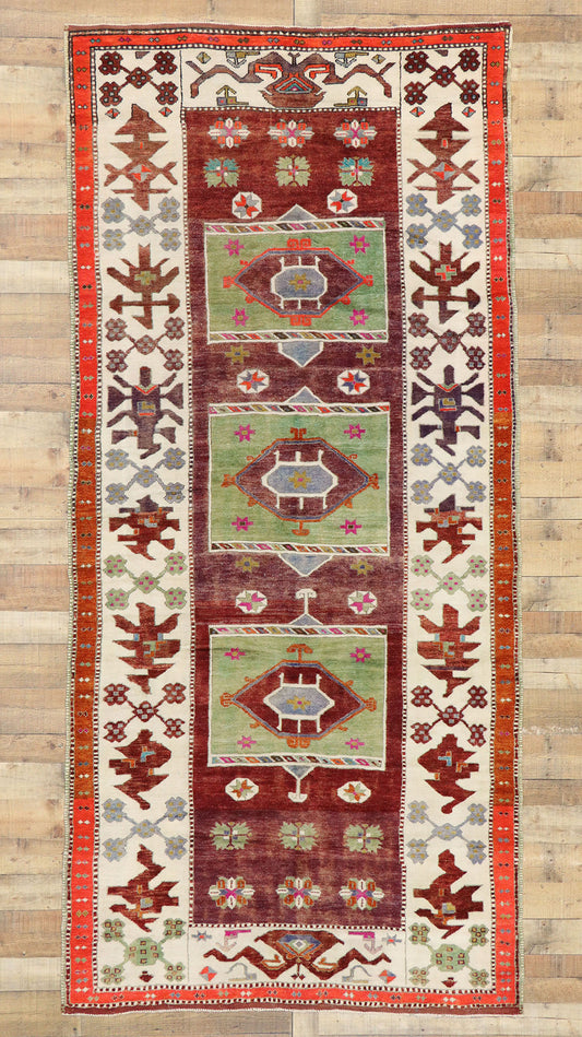 5 x 11 Vintage Turkish Oushak Rug 51798