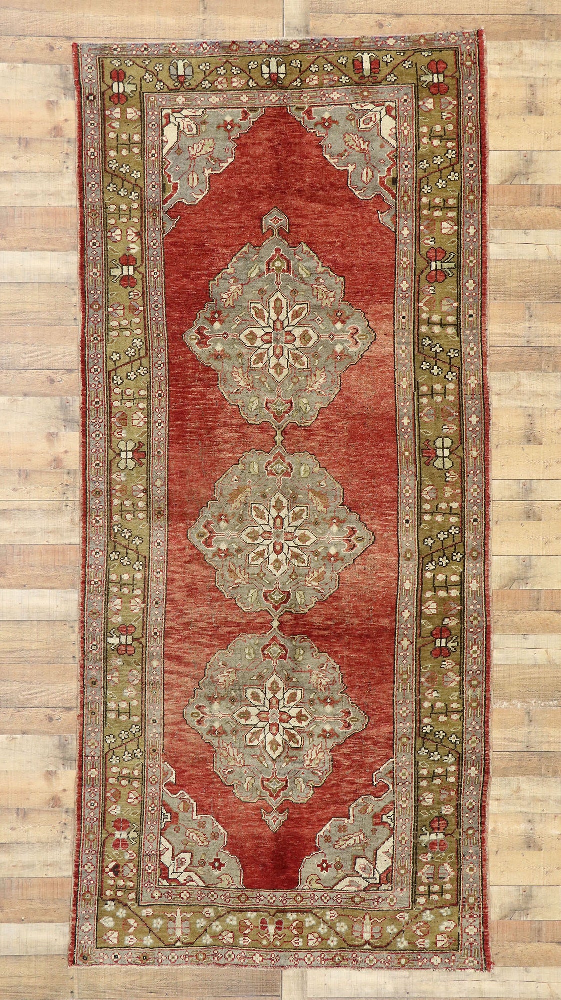 5 x 11 Vintage Turkish Oushak Rug 51800