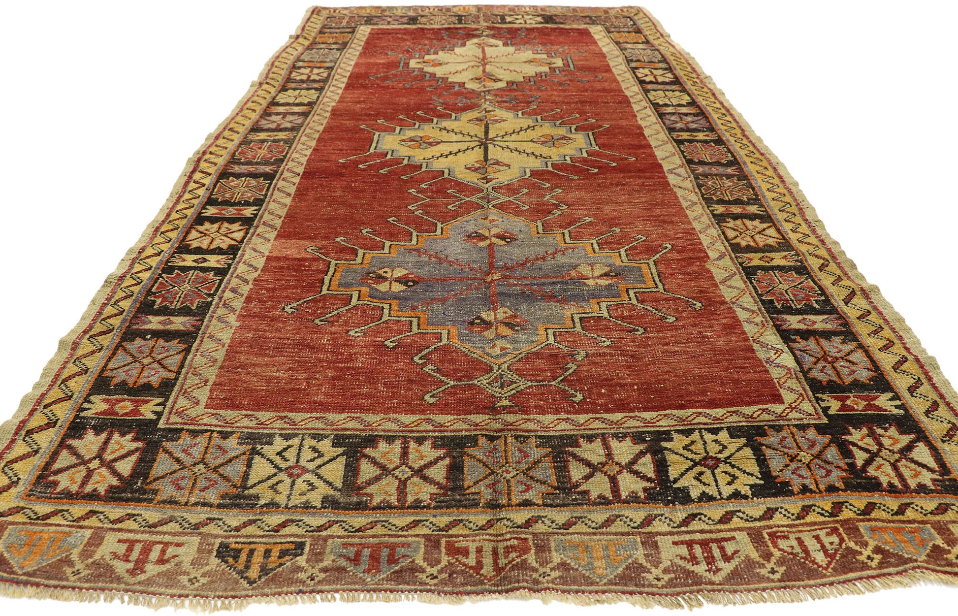 5 x 11 Vintage Turkish Oushak Rug 51801