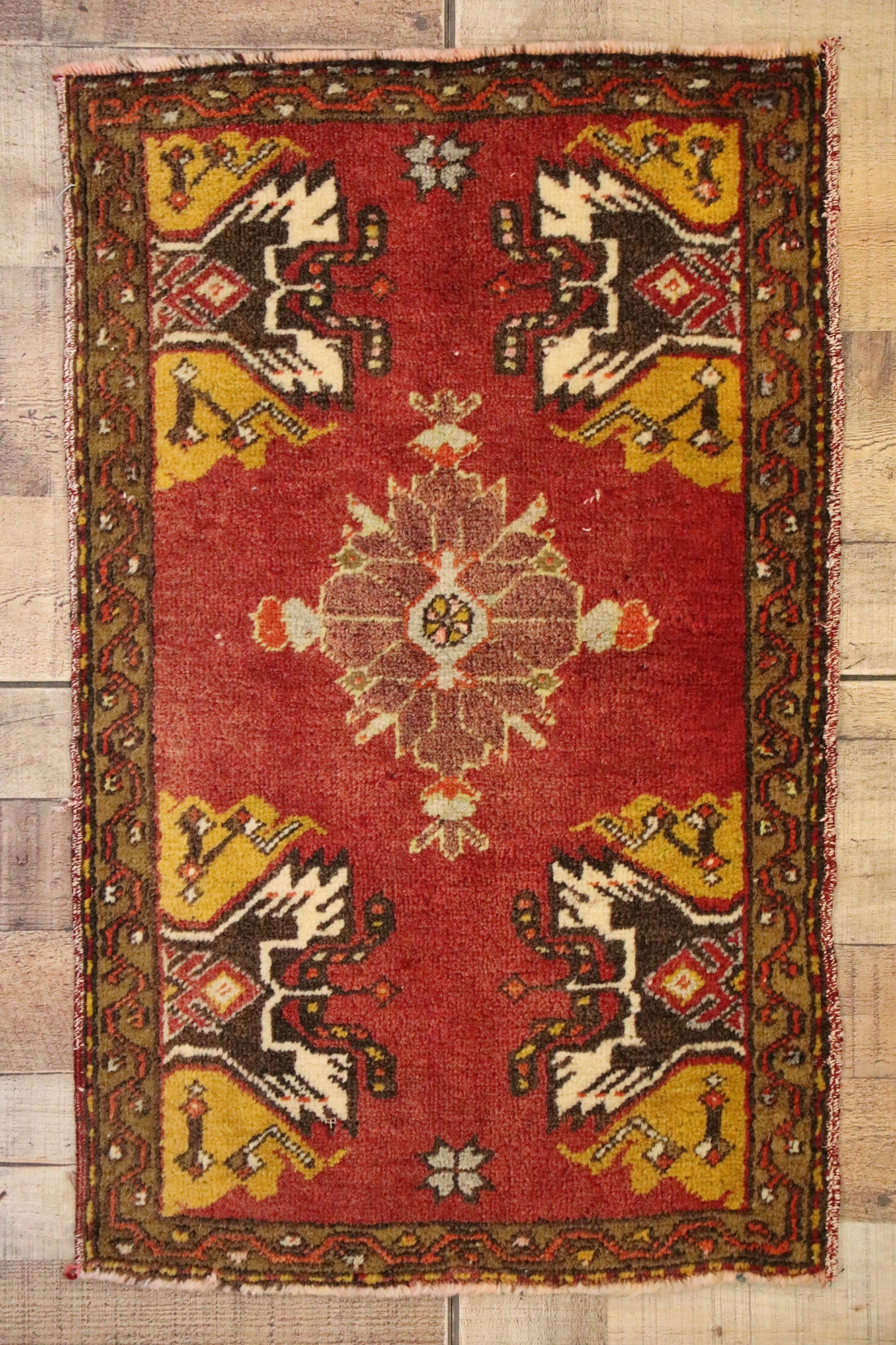 2 x 3 Vintage Turkish Yastik Rug 51815