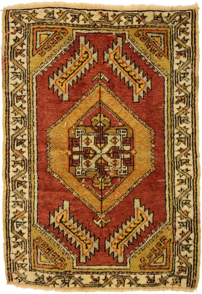2 x 2 Vintage Turkish Yastik Rug 51829