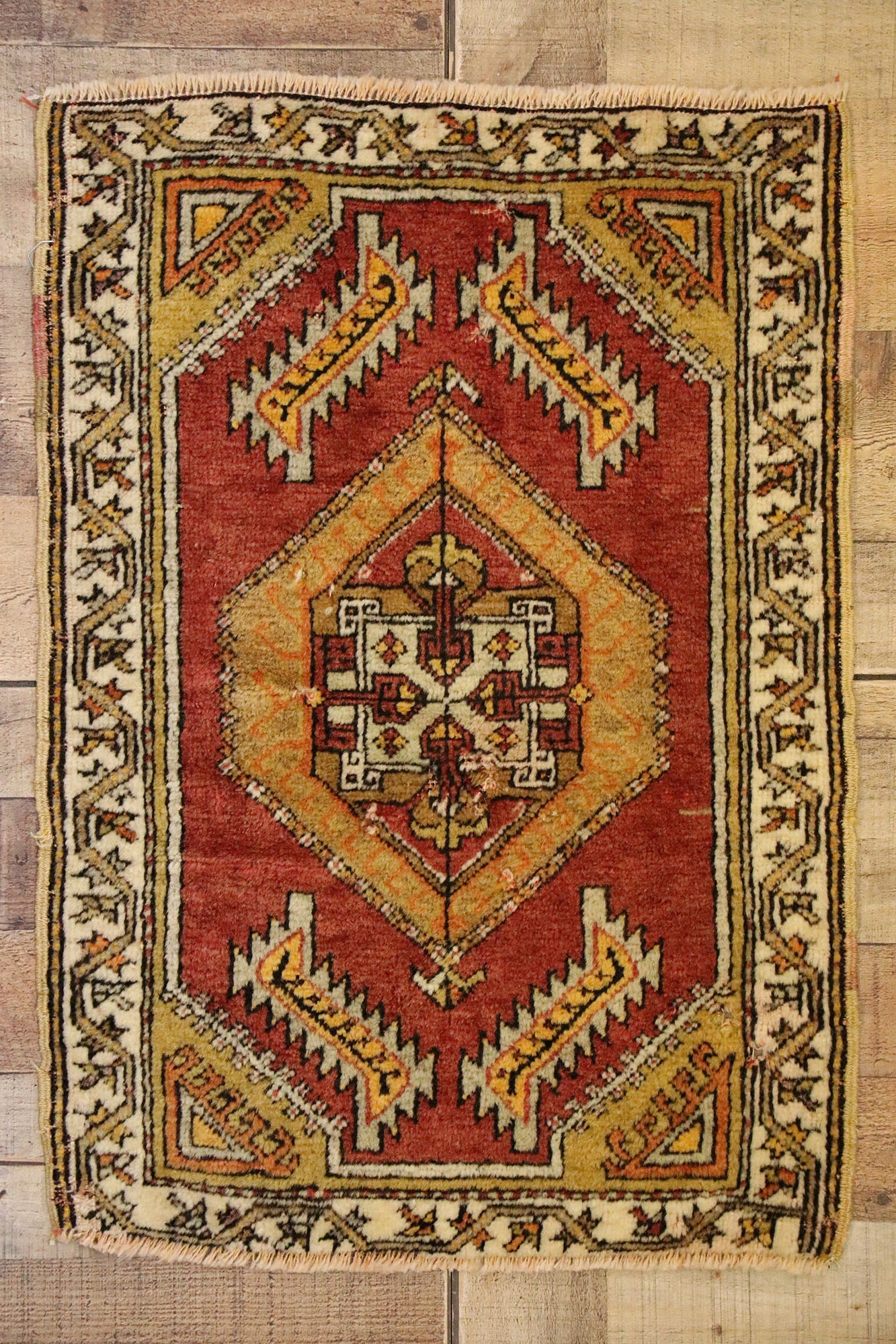 2 x 2 Vintage Turkish Yastik Rug 51829