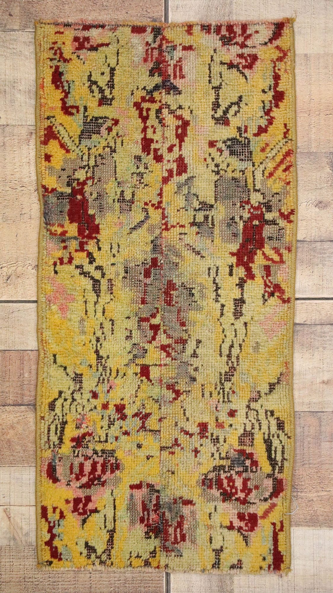 1 x 3 Vintage Turkish Yastik Rug 51830