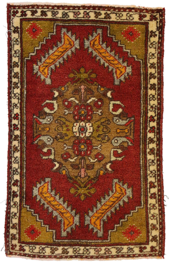 1 x 2 Vintage Turkish Yastik Rug 51832