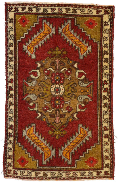 1 x 2 Vintage Turkish Yastik Rug 51832