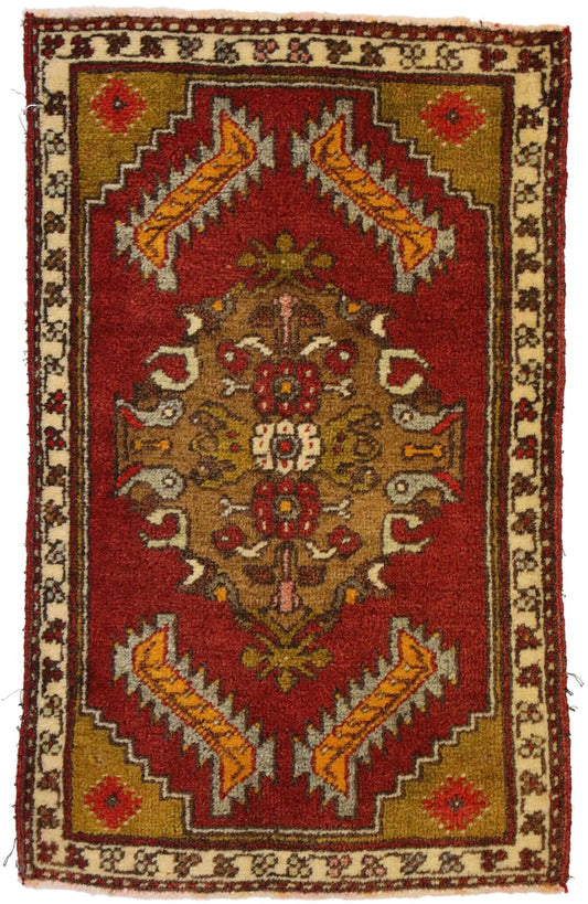 1 x 2 Vintage Turkish Yastik Rug 51832
