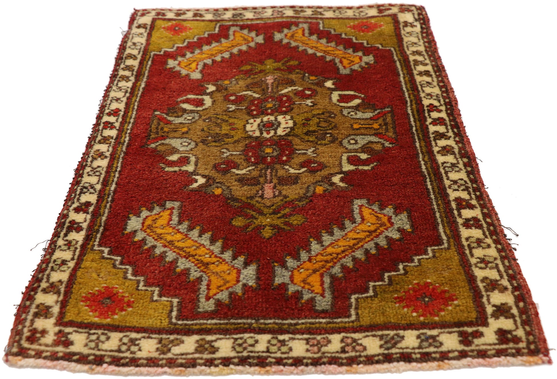 1 x 2 Vintage Turkish Yastik Rug 51832