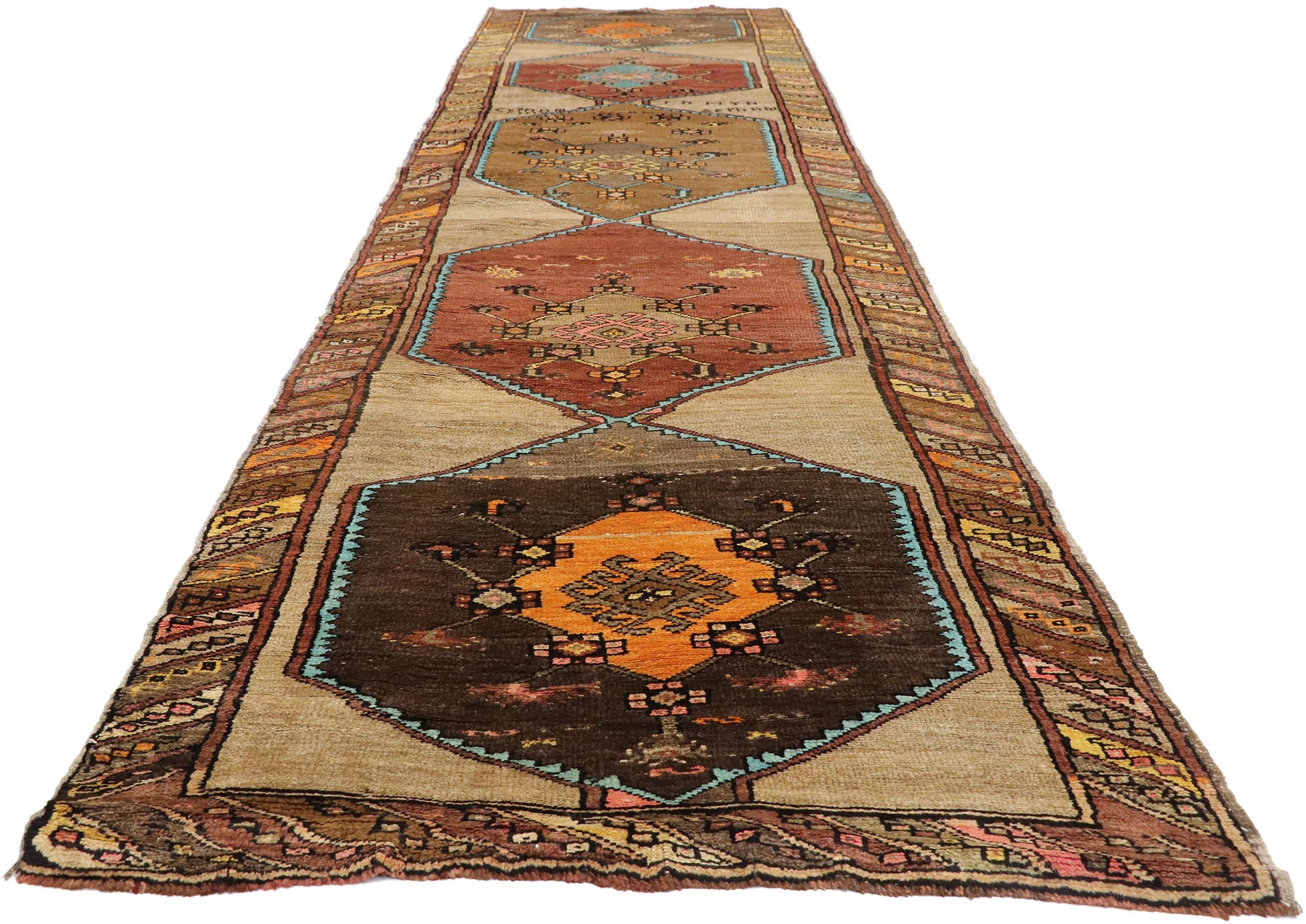 3 x 13 Vintage Turkish Oushak Rug 51842