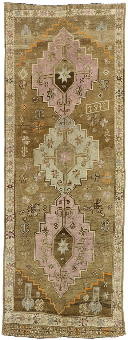 5 x 14 Vintage Turkish Oushak Kars Rug 51848