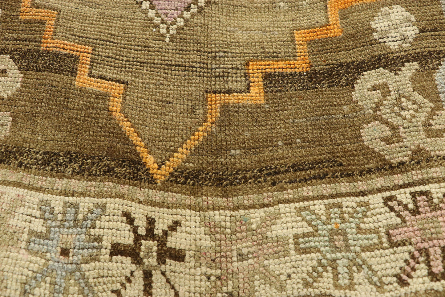 5 x 14 Vintage Turkish Oushak Kars Rug 51848