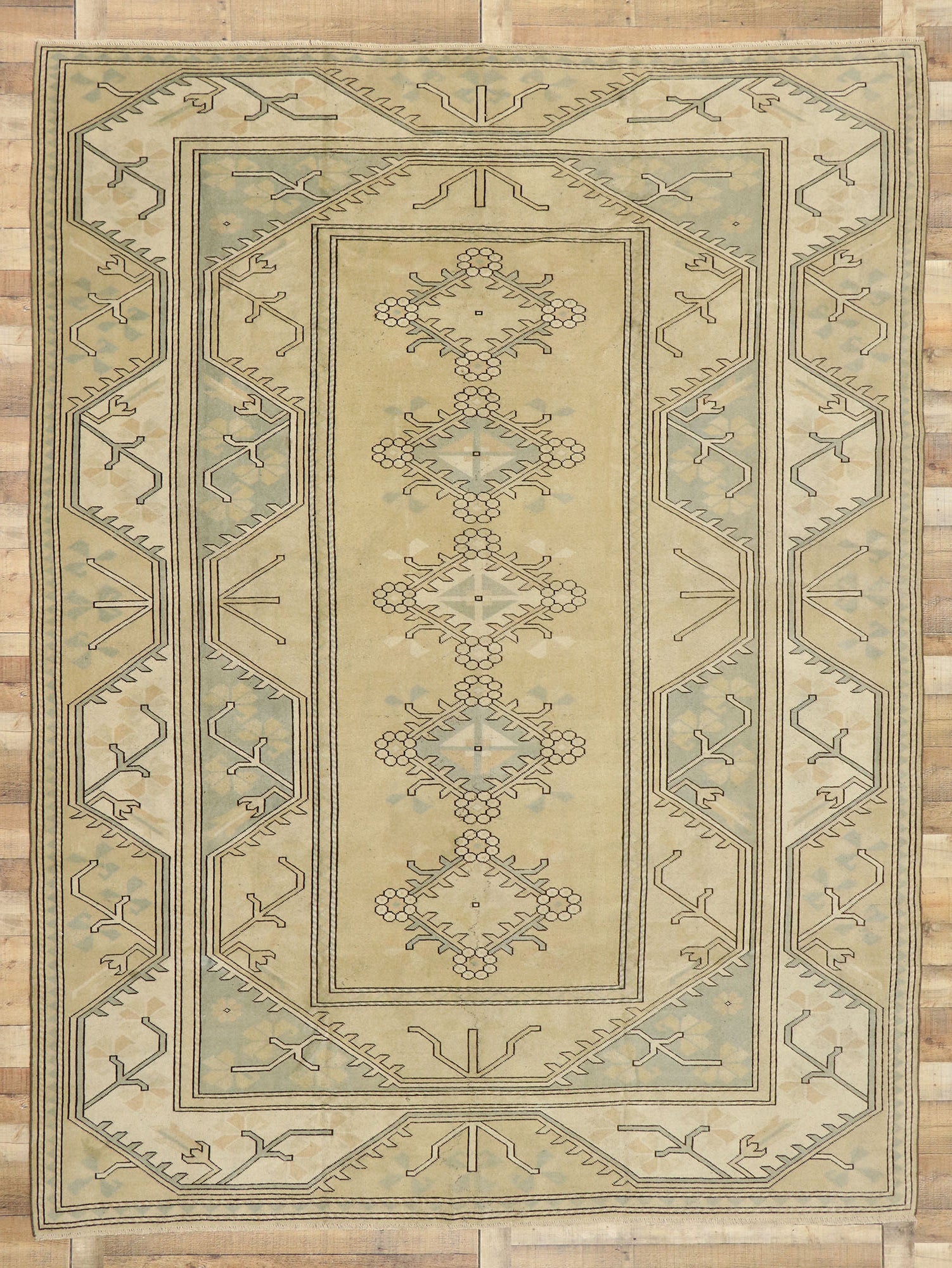 9 x 12 Vintage Turkish Oushak Rug 51849