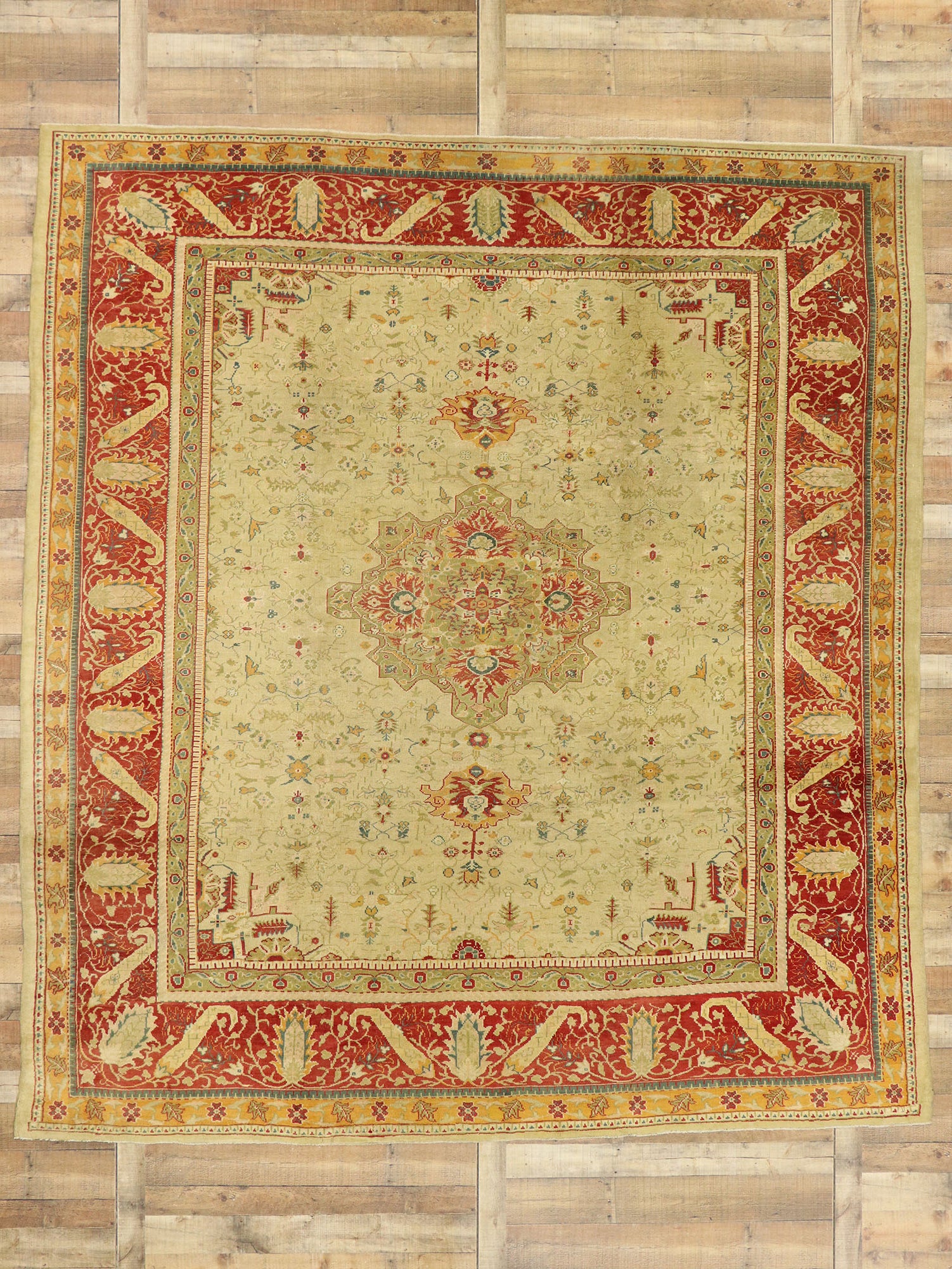 10 x 11 Antique Turkish Oushak Rug 51879