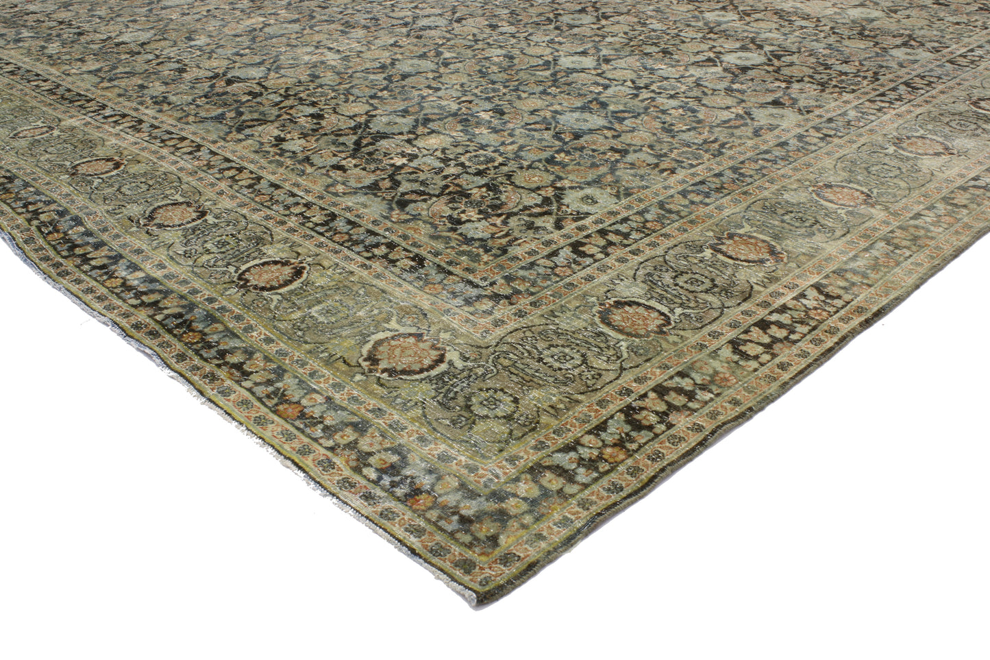 11 x 16 Antique Persian Yazd Rug 51880