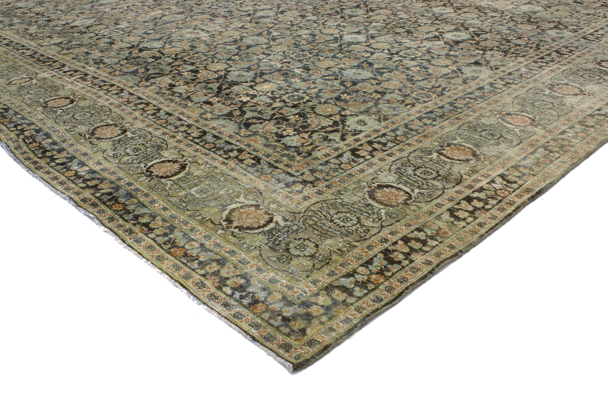 11 x 16 Antique Persian Yazd Rug 51880