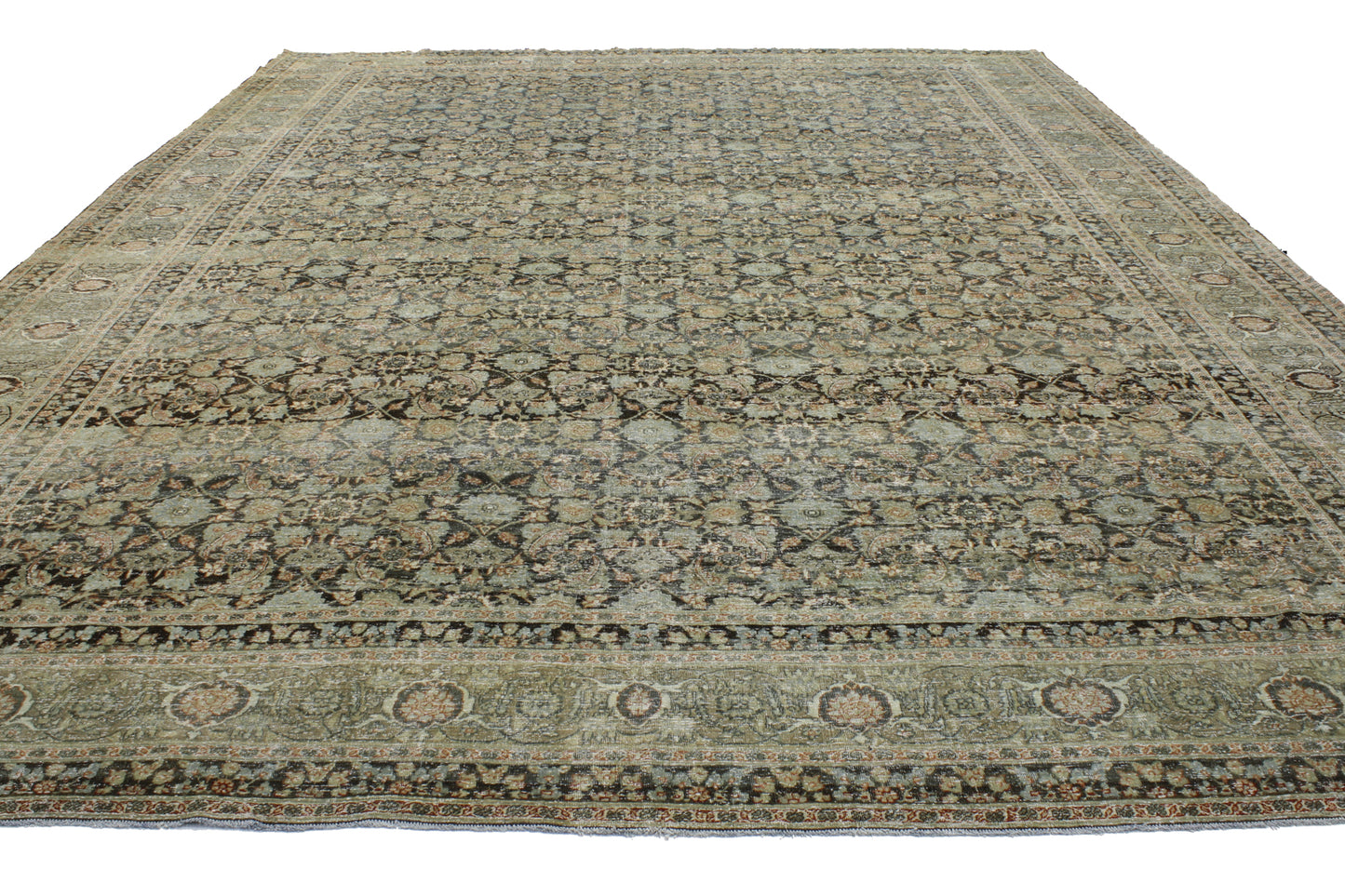 11 x 16 Antique Persian Yazd Rug 51880