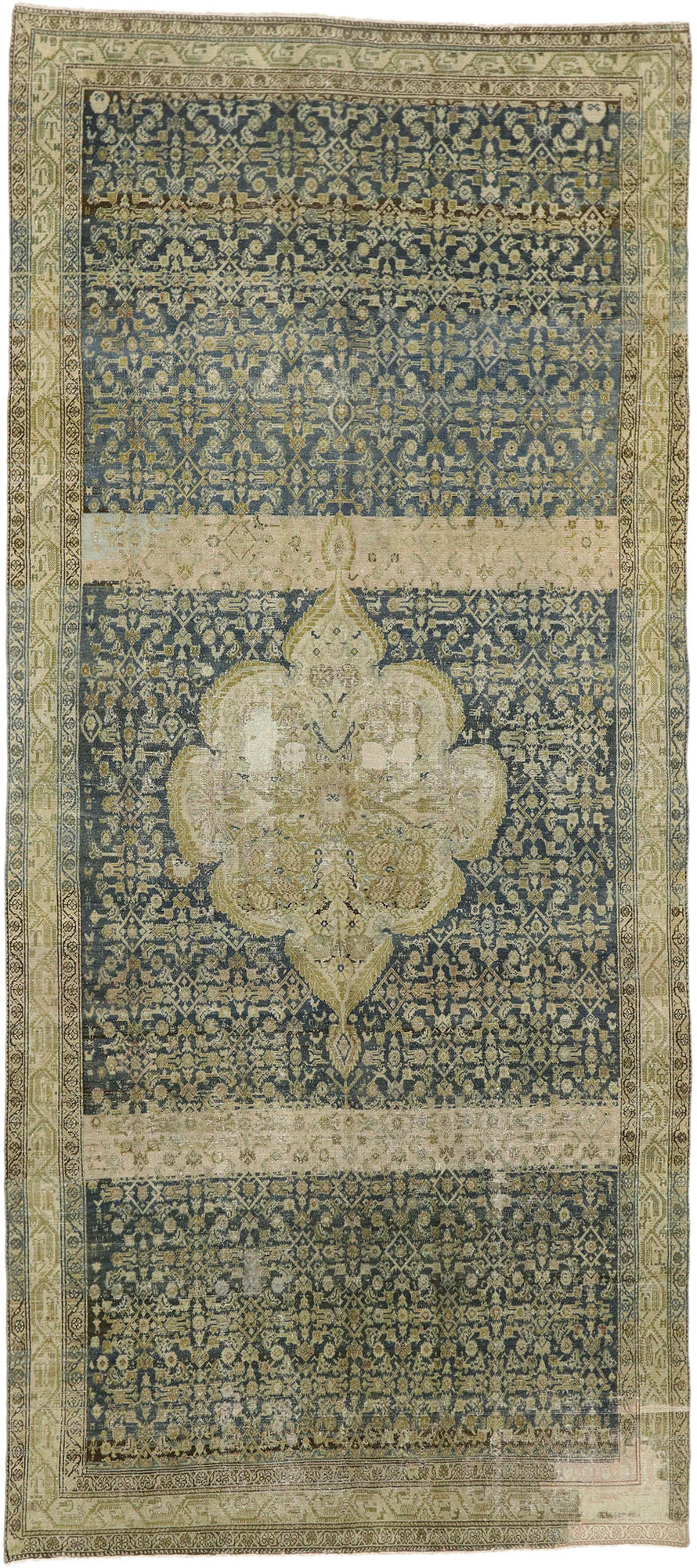 7 x 15 Antique Persian Malayer Gallery Rug 51881