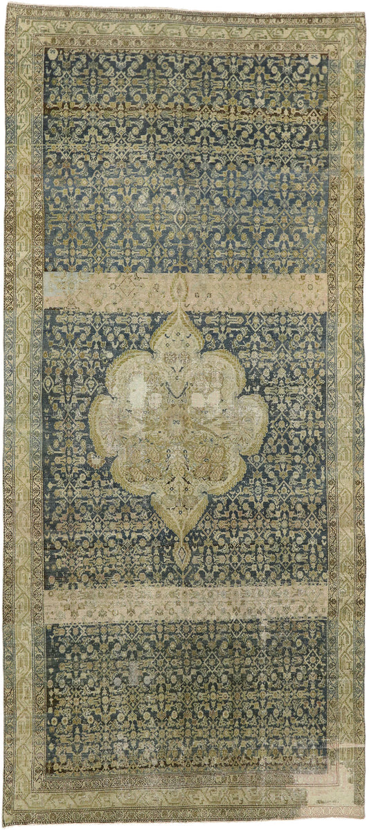 7 x 15 Antique Persian Malayer Gallery Rug 51881