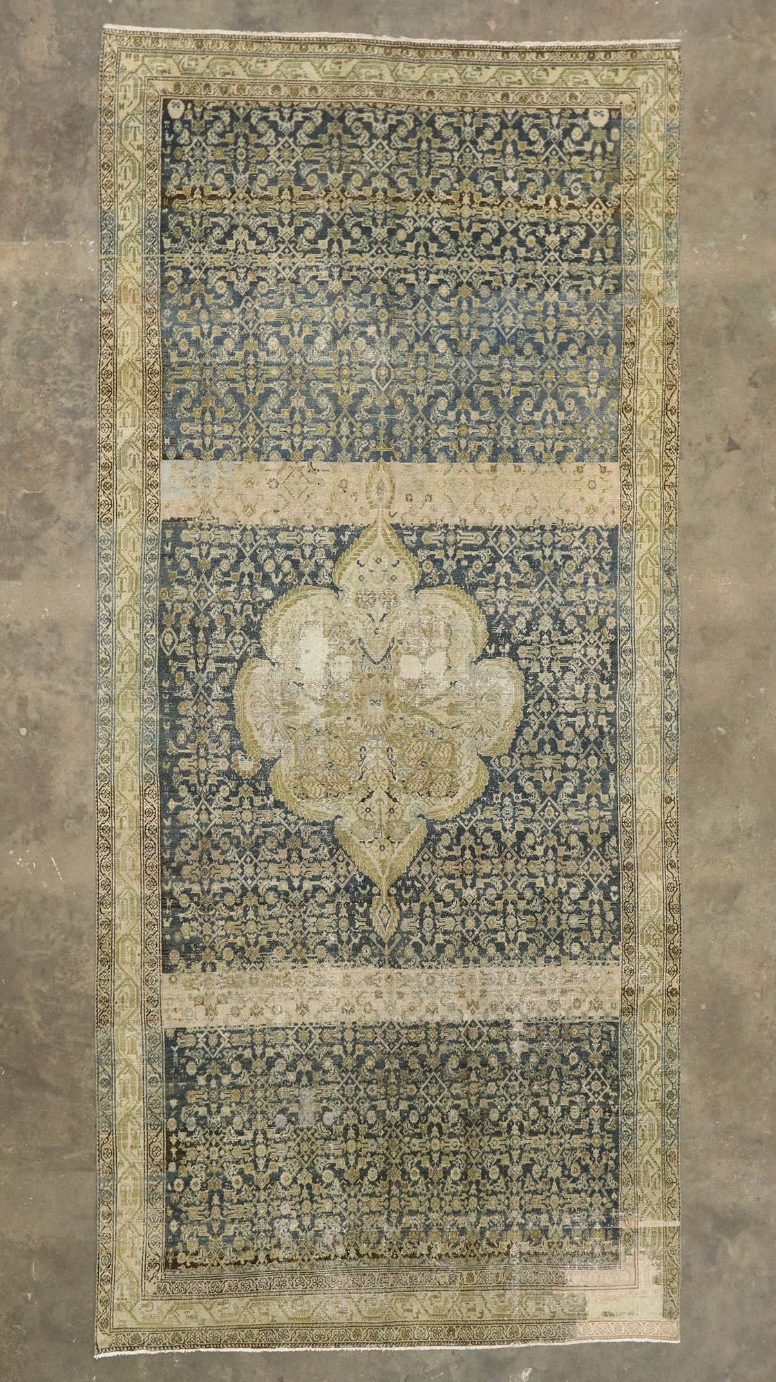 7 x 15 Antique Persian Malayer Gallery Rug 51881