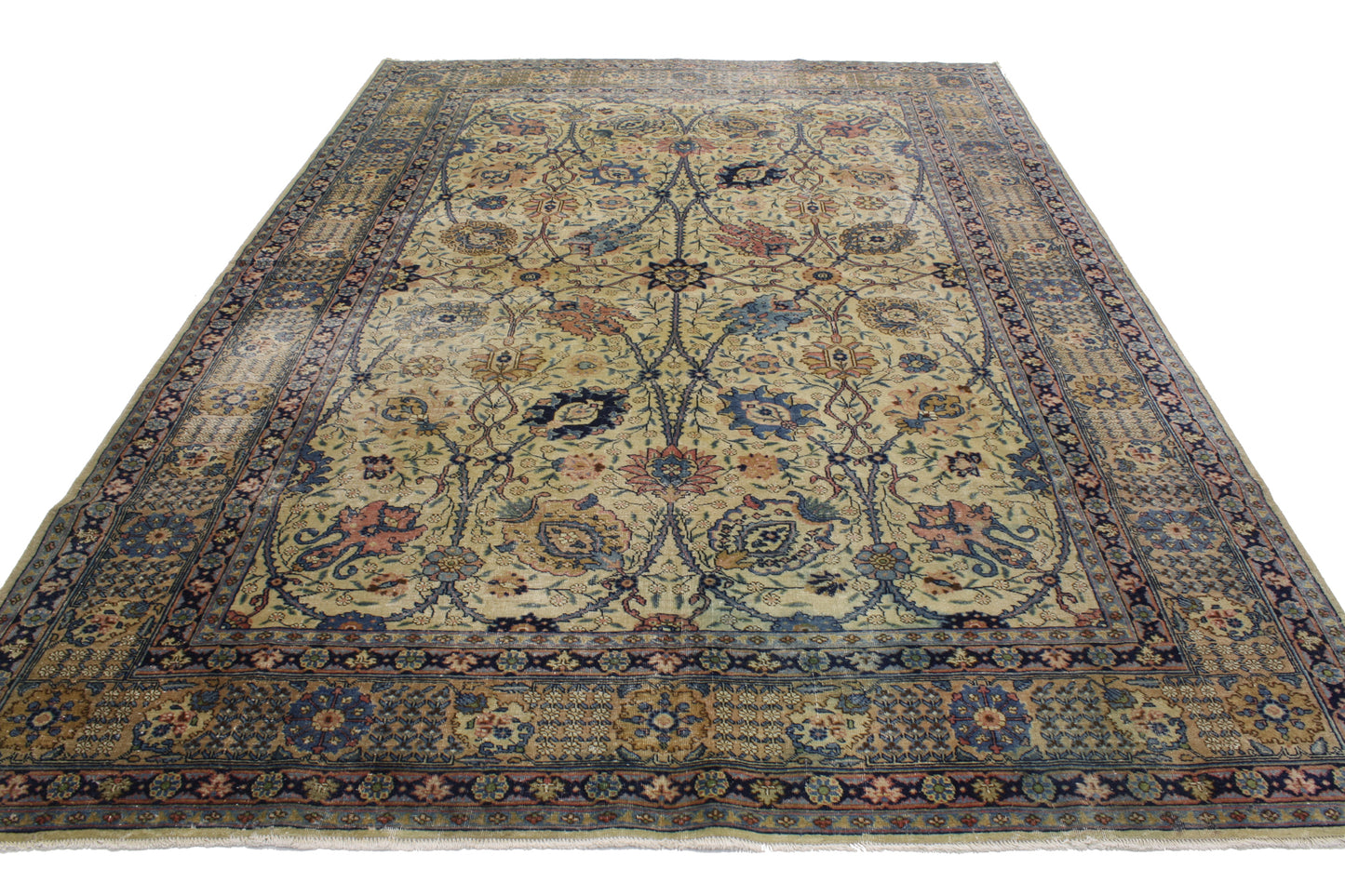 7 x 9 Vintage Persian Tabriz Rug 51883