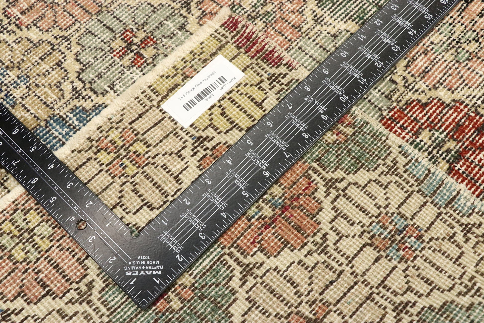 3 x 5 Vintage Turkish Sivas Rug 51898