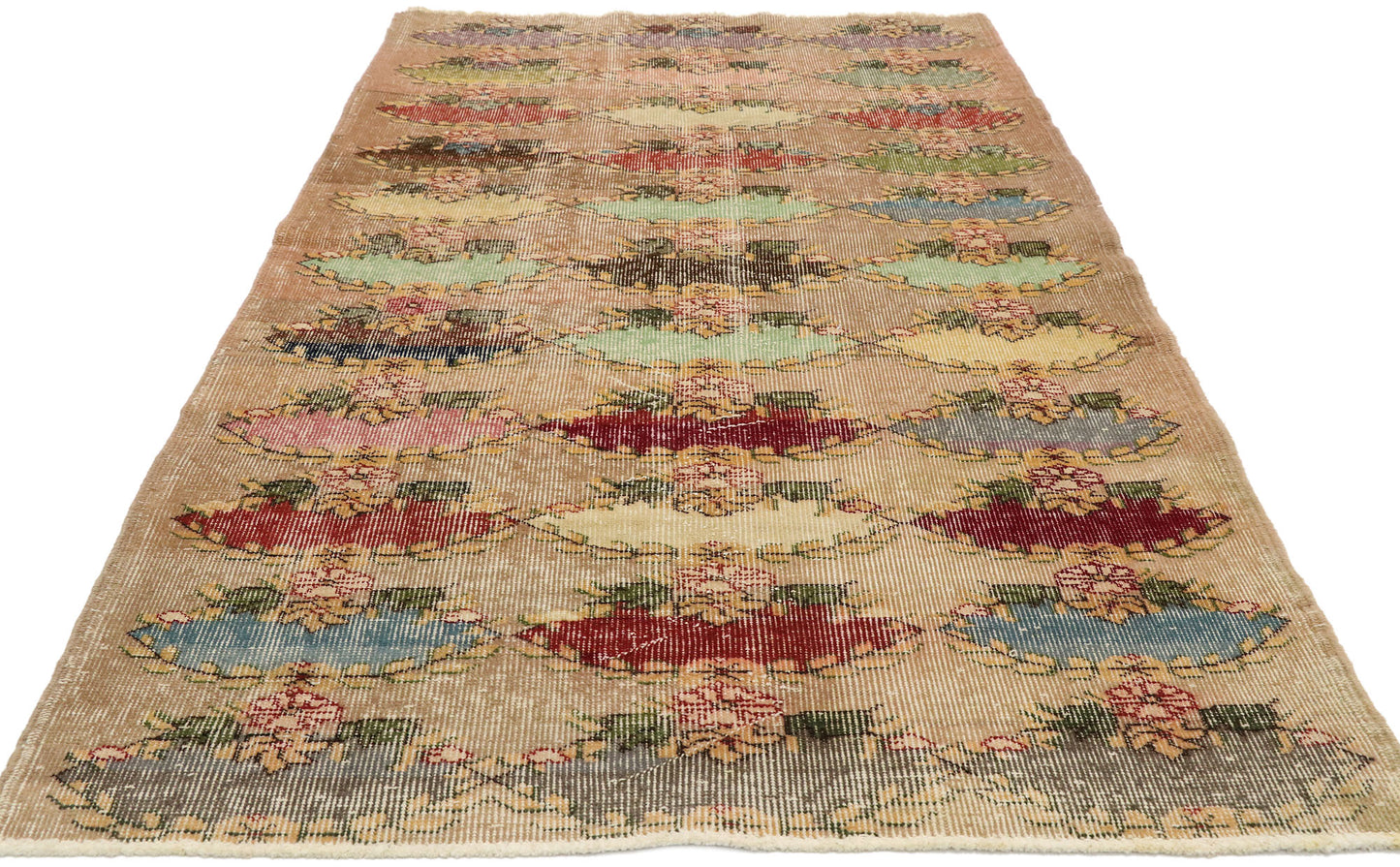 4 x 7 Zeki Muren Vintage Sivas Rug 51964